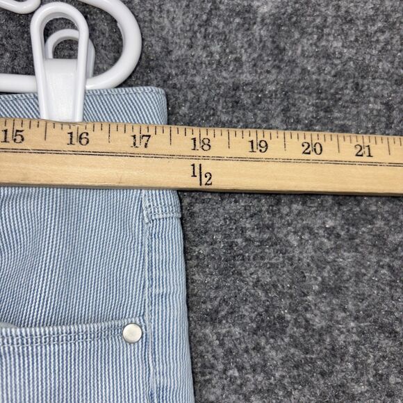 Artisan NY Pants Womens Size 12 Blue Striped Capri Stretch Beach Coastal Preppy - Picture 5 of 11